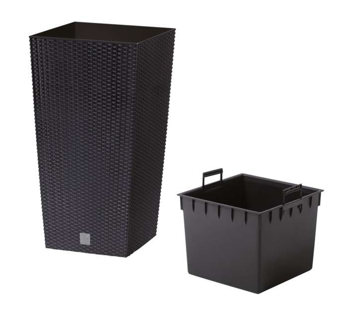Prosperplast Rato Square Pot - Anthracite (325 x 325 x 610mm)