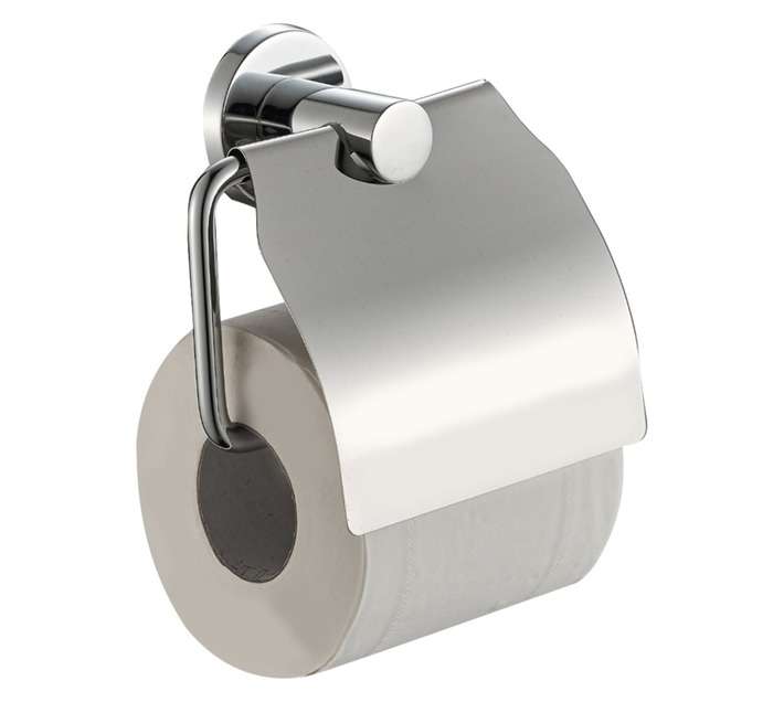 Lusso Bianco Toilet Paper Holder with Lid - Chrome (180 x 30 x 220mm)