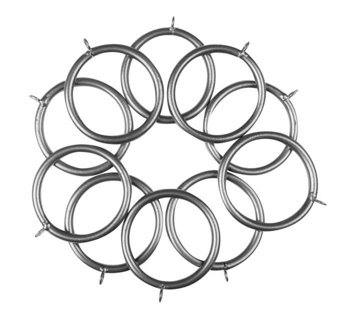 Finishing Touches 10 x Rings - Gun Metal (50mm)