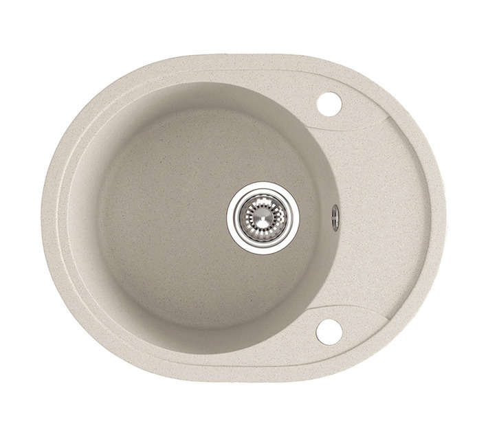 Laveo Dafne 1 Bowl Sink with Half Drainer - Beige (580 x 470 x 190mm)
