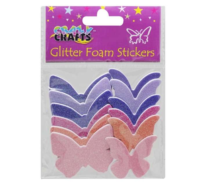 Crazy Crafts Foam Butterfly Glitter Stickers