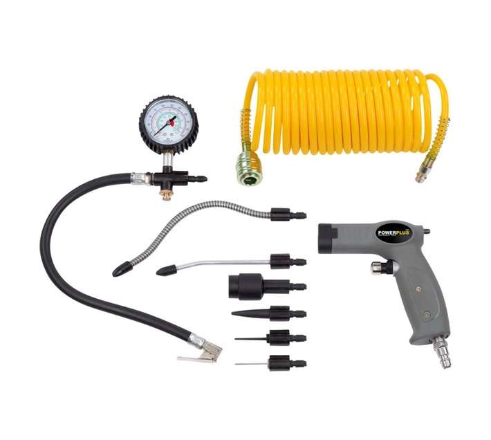 Power Plus POWAIR0022 9 Piece Pneumatic Air Gun Set - Grey