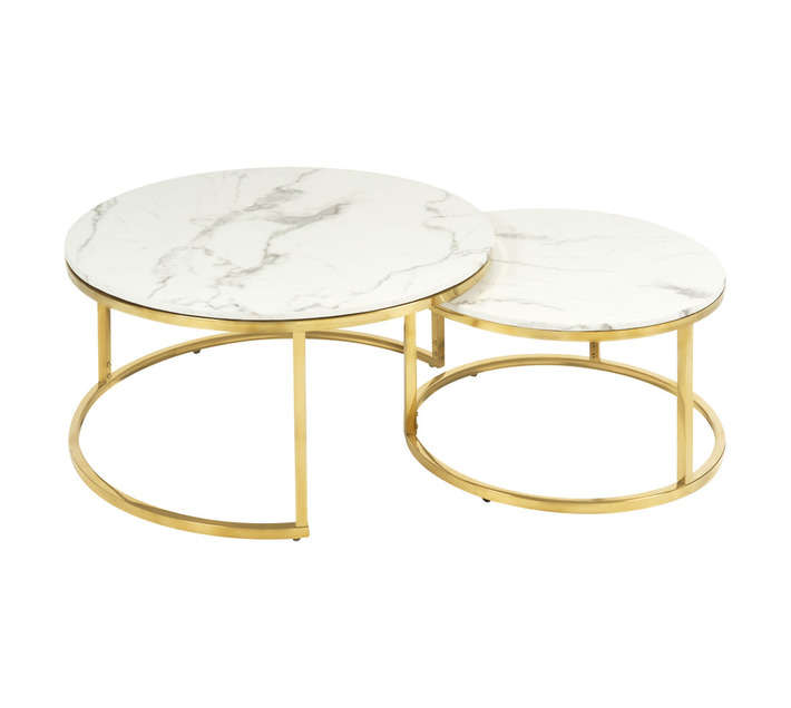 KC FURN ACCENT NESTING TABLE MARBLE TOP