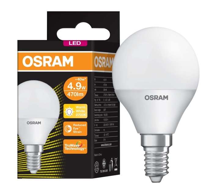 Osram LED Golfball Globe - Warm White (4.9W)