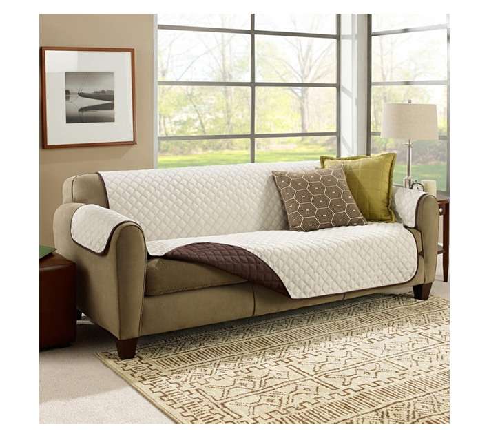 Homemax Reversible 2 Seater Couch Cover - Chocolate Brown (2200 x 1780mm)