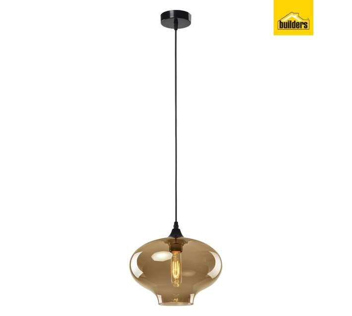 Eurolux Elixir Electroplated Oval Pendant Light - Black/Champagne (60W)