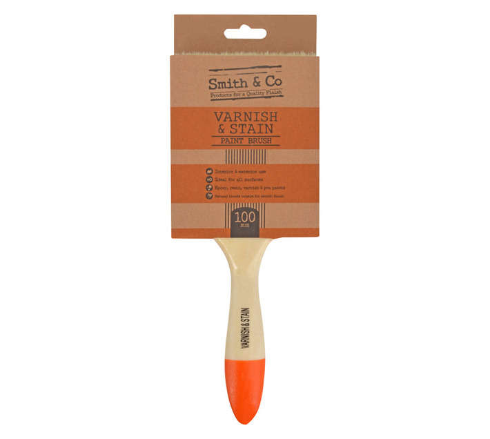 Smith and Co Varnish and Stain Paint Brush - Brown (100mm)