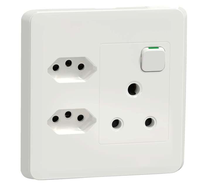 Eurolux 2 x Euro 1 x SA Socket - White (16A)