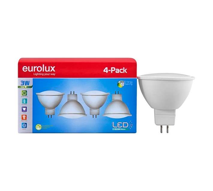 Eurolux 4 x Mr16 LED Globe - Cool White (2w)