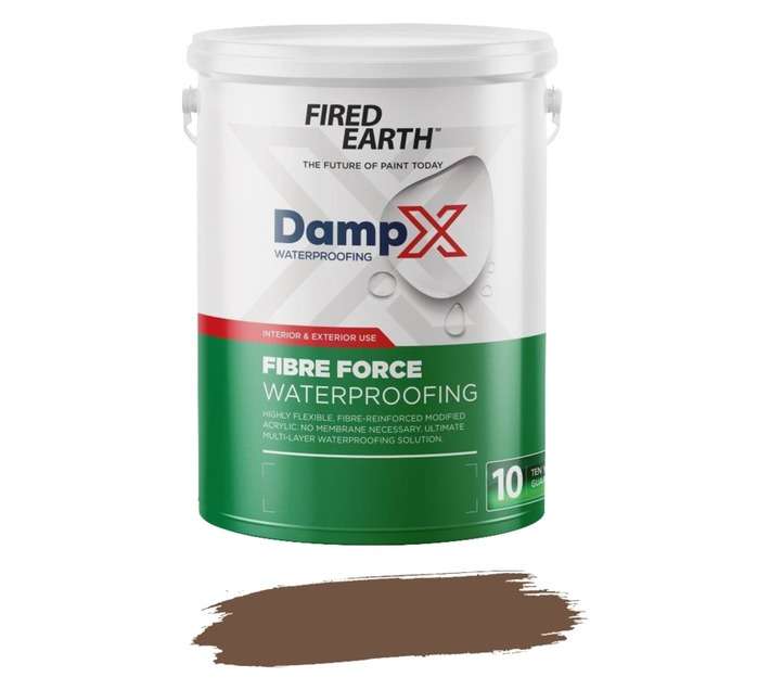 Fired Earth BW145-8-5L DampX Fibre Reinforced Waterproofing - Brown (5L)