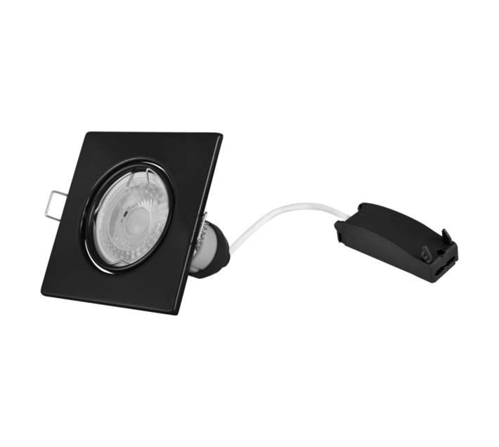 Lightworx GU10 Square Single LED Tilt Downlight - Black