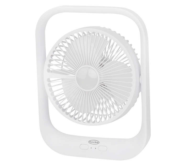 Home Quip USB Rechargeable Table Top Cool Blaster Fan - White