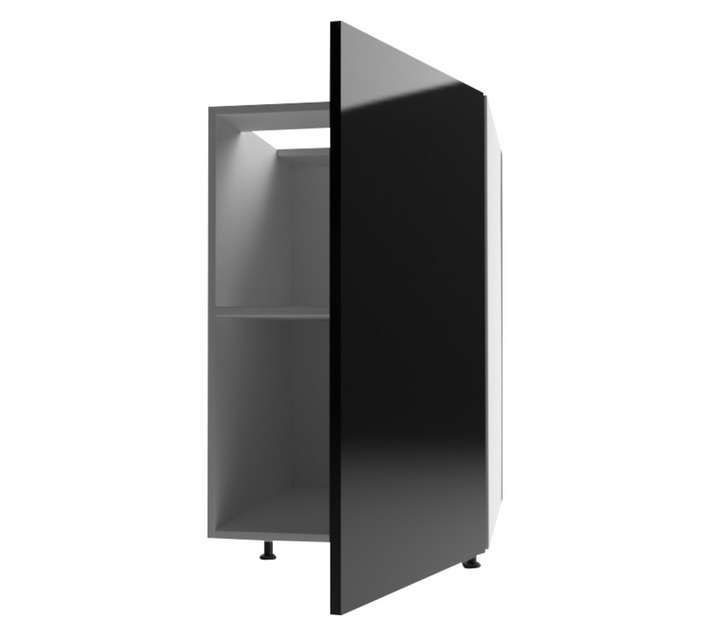 Home and Kitchen Gloss Base Cabinet Unit - Black (450 x 560 x 720mm)
