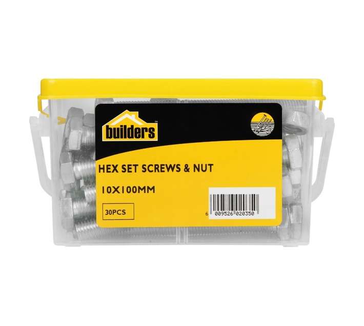 BP-SETN10100-30 30 x Hex Bolts and Nuts Set (10 x 100mm)