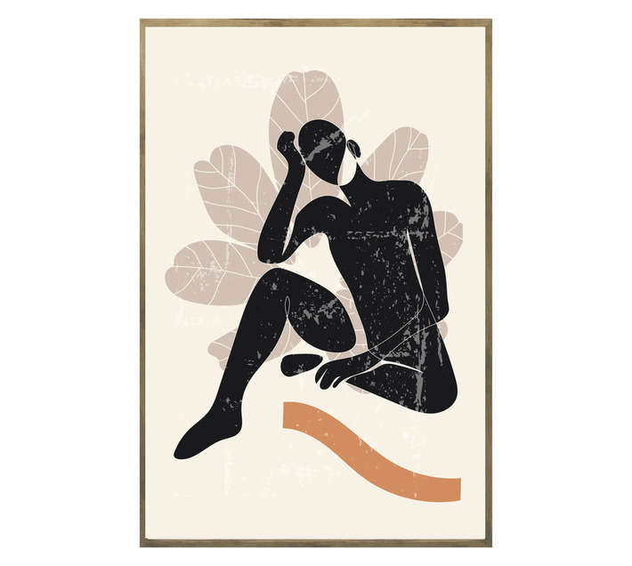 Amber Bay Matiese Black Framed Canvas Print - Black (620 x 920mm)