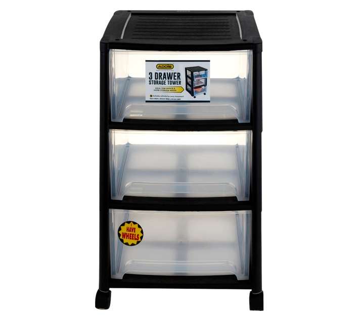 Addis 3 Drawer Storage Unit - Black