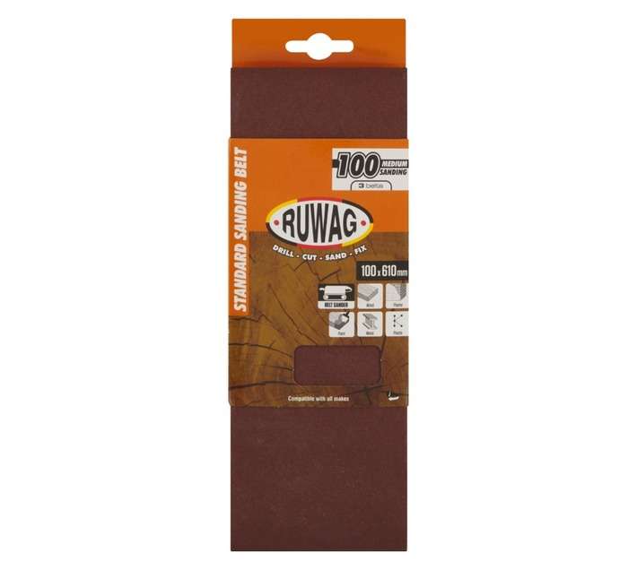 Ruwag 100 x 610mm P100 Sanding Belts (3 Pack)