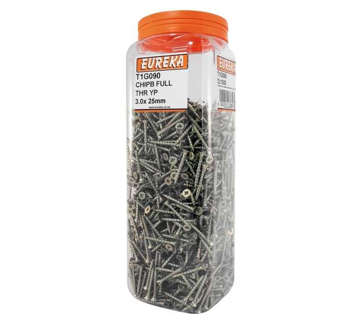 Eureka 3 x 25mm Chipboard Full Thread Yp (Q1600)