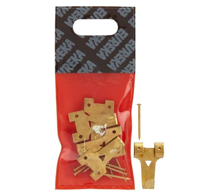 Eureka Brass Plated Double Picture Hook and Pin
