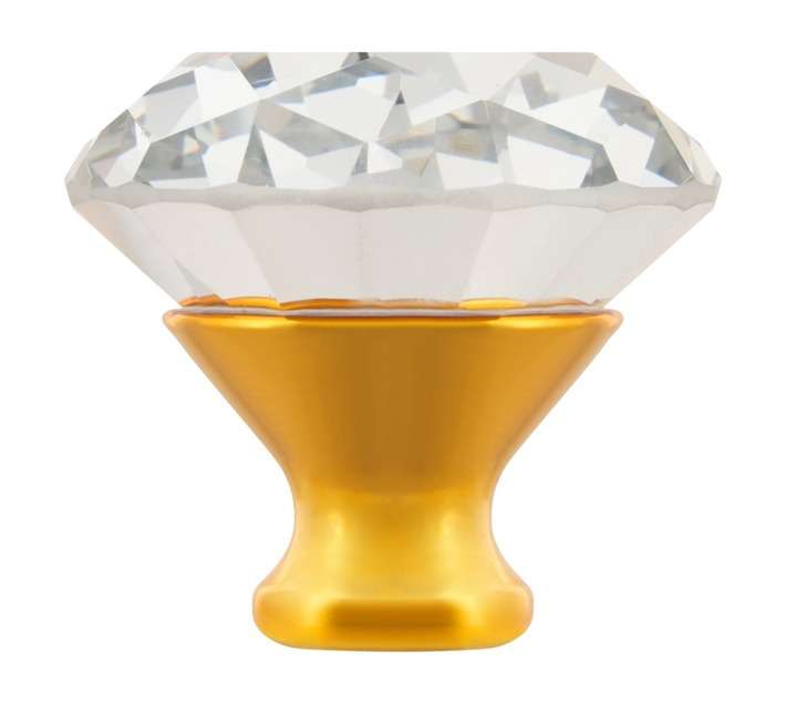 Home and Kitchen Glass Cone Knob - Gold (30mm)