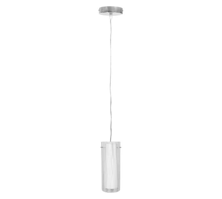 Bright Star Cylindrical Pendant 1 Light - White