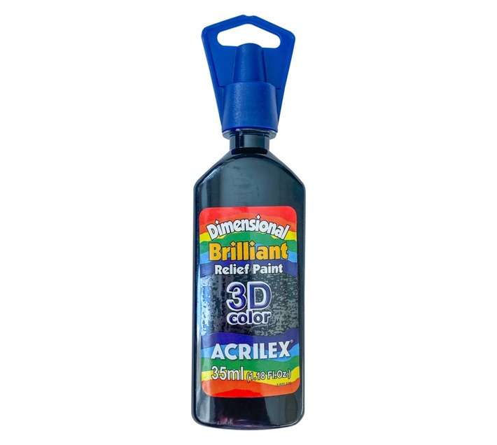 Acrilex ADBBK Dimensional 3D Brilliant Paint - Black (35ml)