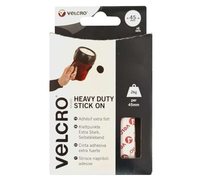 VELCROÂ® Heavy Duty Stick On Coins - White