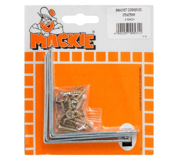 Mackie 4 x Corner Brackets - Electrogalvanised (75 x 75mm)