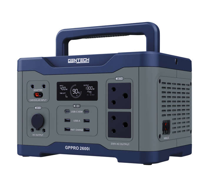Gentech GPPRO2600I Portable Power Station - Grey/Blue