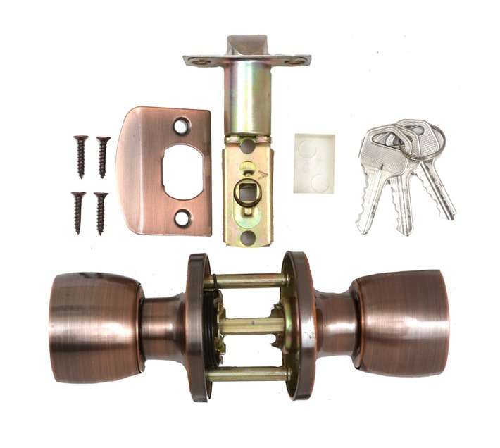 Jaguar DI590AC Antique Copper Tulip Knoblock Door Lock