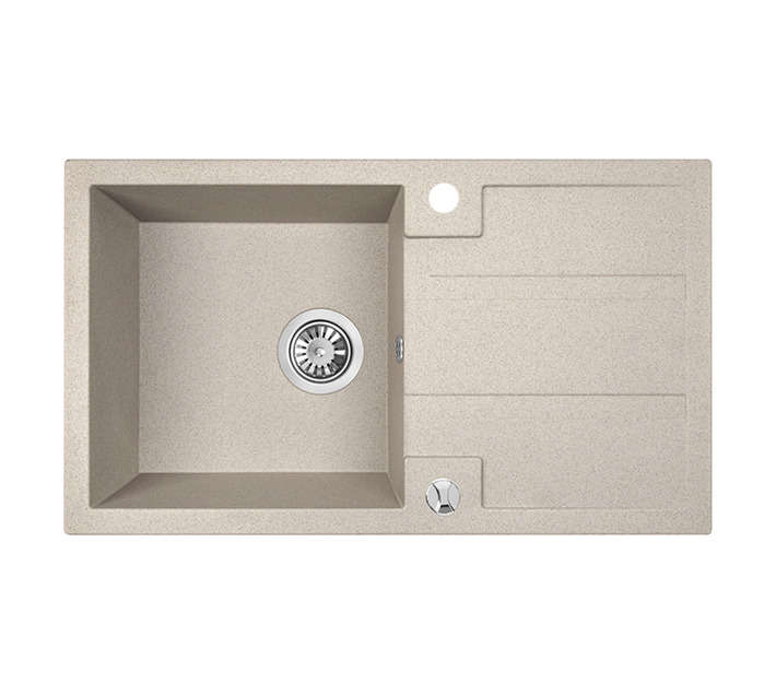 Laveo Barbados 1 Bowl with Drainer Sink - Beige (760 x 440 x 180mm)