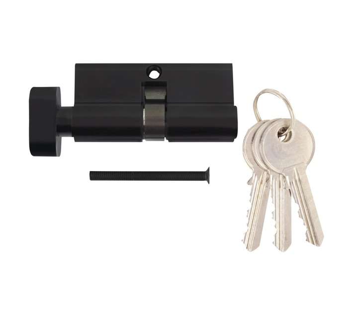 Thumb Turn Cylinder Lock - Matt Black (65mm)