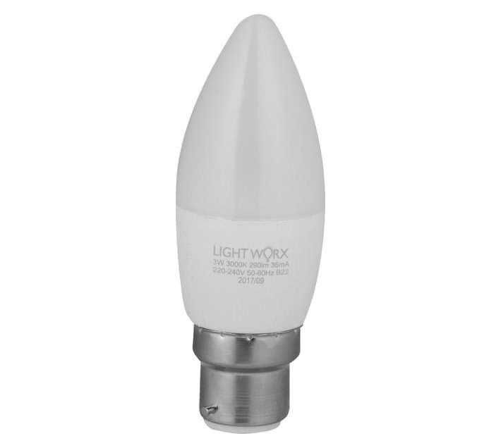 Lightworx LED Candle 3w B22 - Warm White