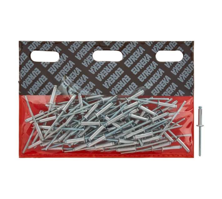 Eureka 100 x Aluminium Open Blind Rivets (4 x 18mm)