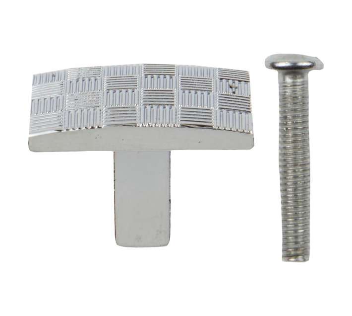 Home and Kitchen Diamond Square Knob - Chrome Plated