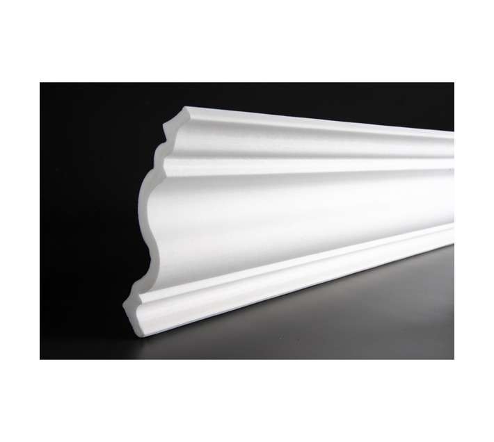 Upper Edge Curve Polystyrene Cornice - White (2000 x 95 x 100mm)
