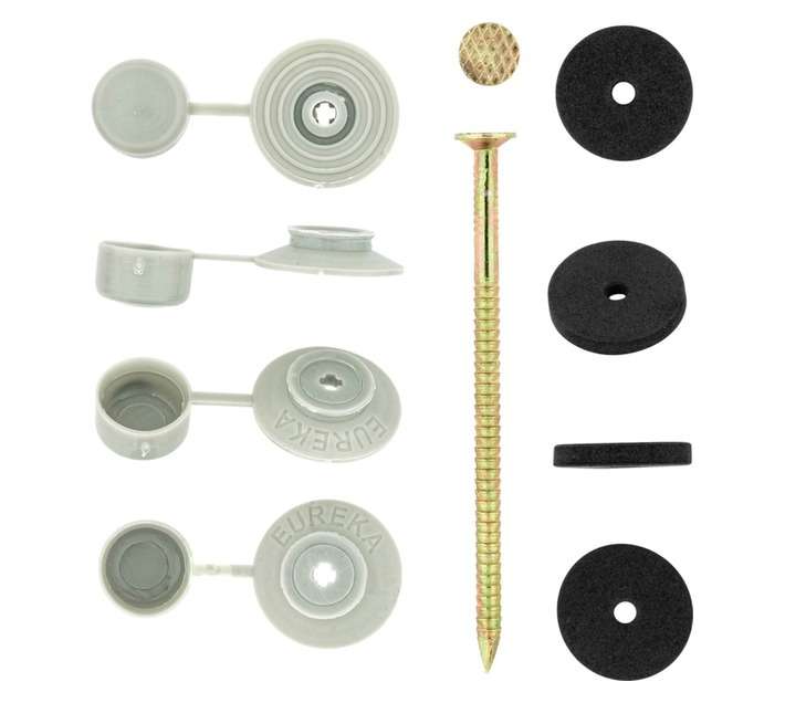 Eureka 50 x Roof Seal Nail and Cap - Gold (75 x 3.55mm)