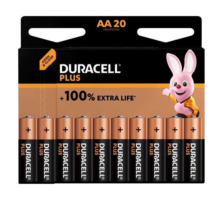 Duracell Plus 20 x Alkaline Batteries (AA) 141063