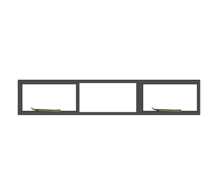 Five Point Steel NG4 Steel Window Frame - Grey Oxide (1511 x 359mm)