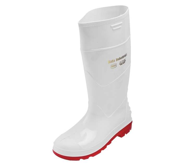 Bata Jobber Gumboot - White/Red (Size 7)
