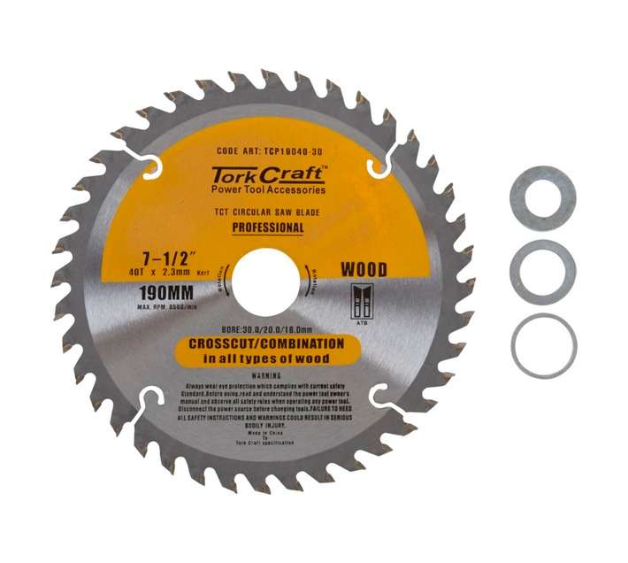 Tork Craft TCP19040-30 Contractors Circular Saw Blade (190mm)