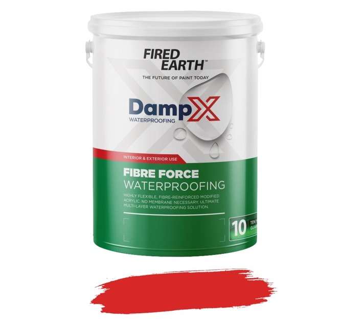Fired Earth BW133-5-5L DampX Fibre Reinforced Waterproofing - Red (5L)