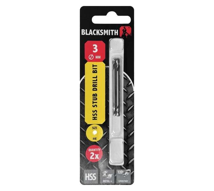 Blacksmith 2 Piece HSS Stub Drill Bit (3mm)