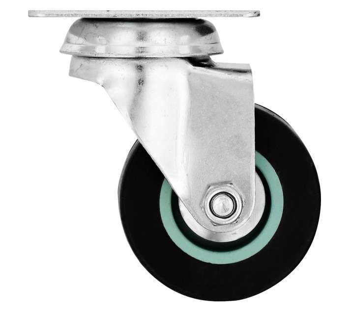 Hillaldam Castor Swivel Rubber Plate Wheel - Grey (50 x 72mm)