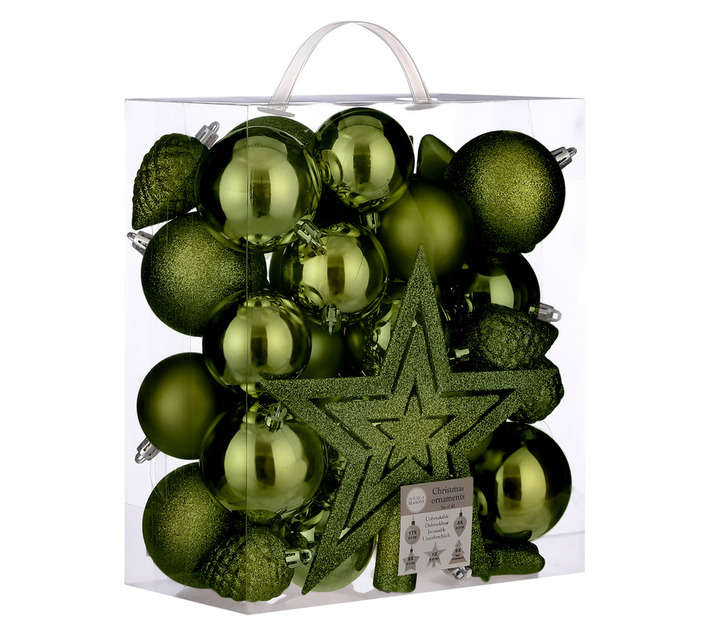 House of Seasons 40 Piece Tree Decoration Pack - Green