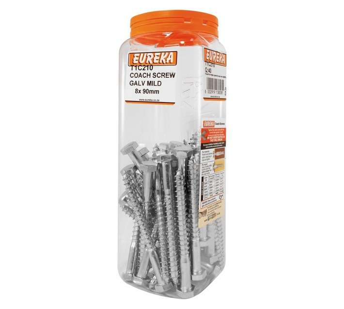Eureka 8 x 90mm Coach Screw (Q40) G Galvanised Mild