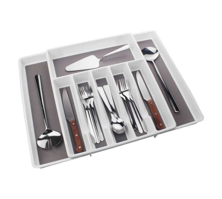 Home and Kitchen Utensil Tray - White/Grey (406 x 330 x 54mm)