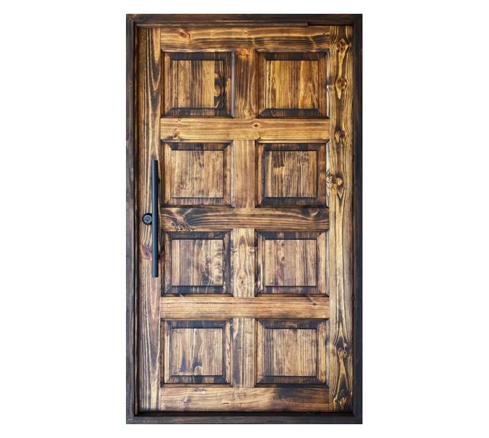 Hardwood Doors 8 Panel Pivot Pine Door - Brown (1200 x 2100mm)