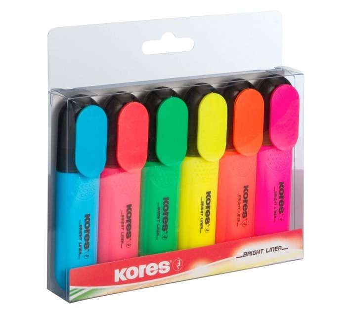 Kores 6 Pack Bright Liner Set - Neon