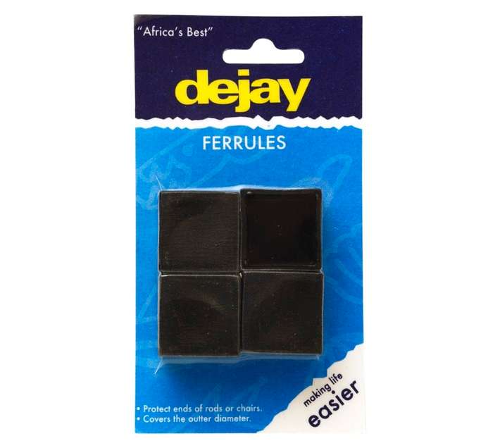 Dejay End Cap Square Black - 25mm (4 Pack)